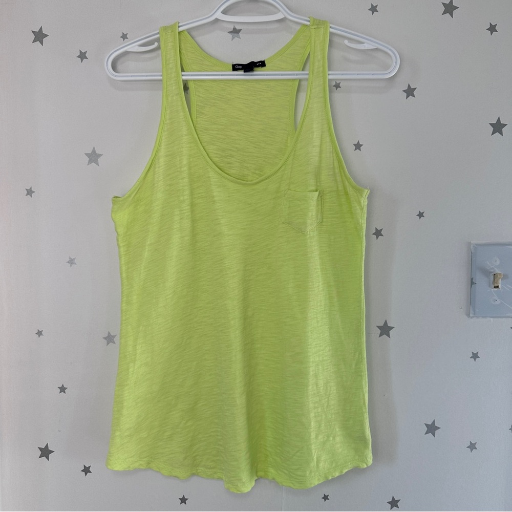 GAP lime green Tank Top Relaxed Fit EUC Size Small